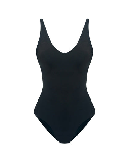 Plunge Lace-Up Corset Sculpting Swimsuit