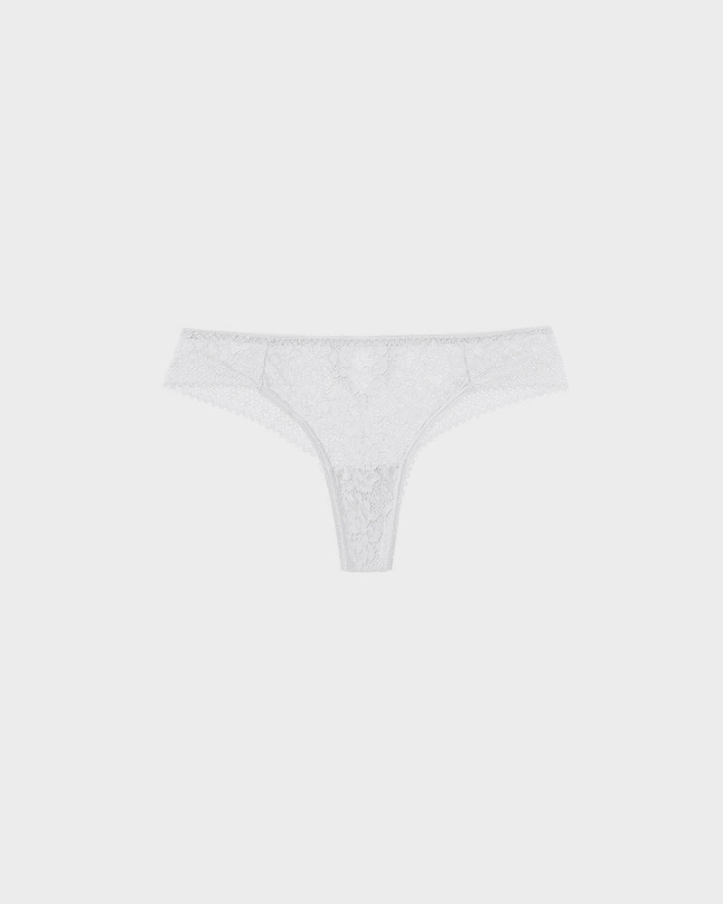 Floral Lace Cut-Out Thong Panties