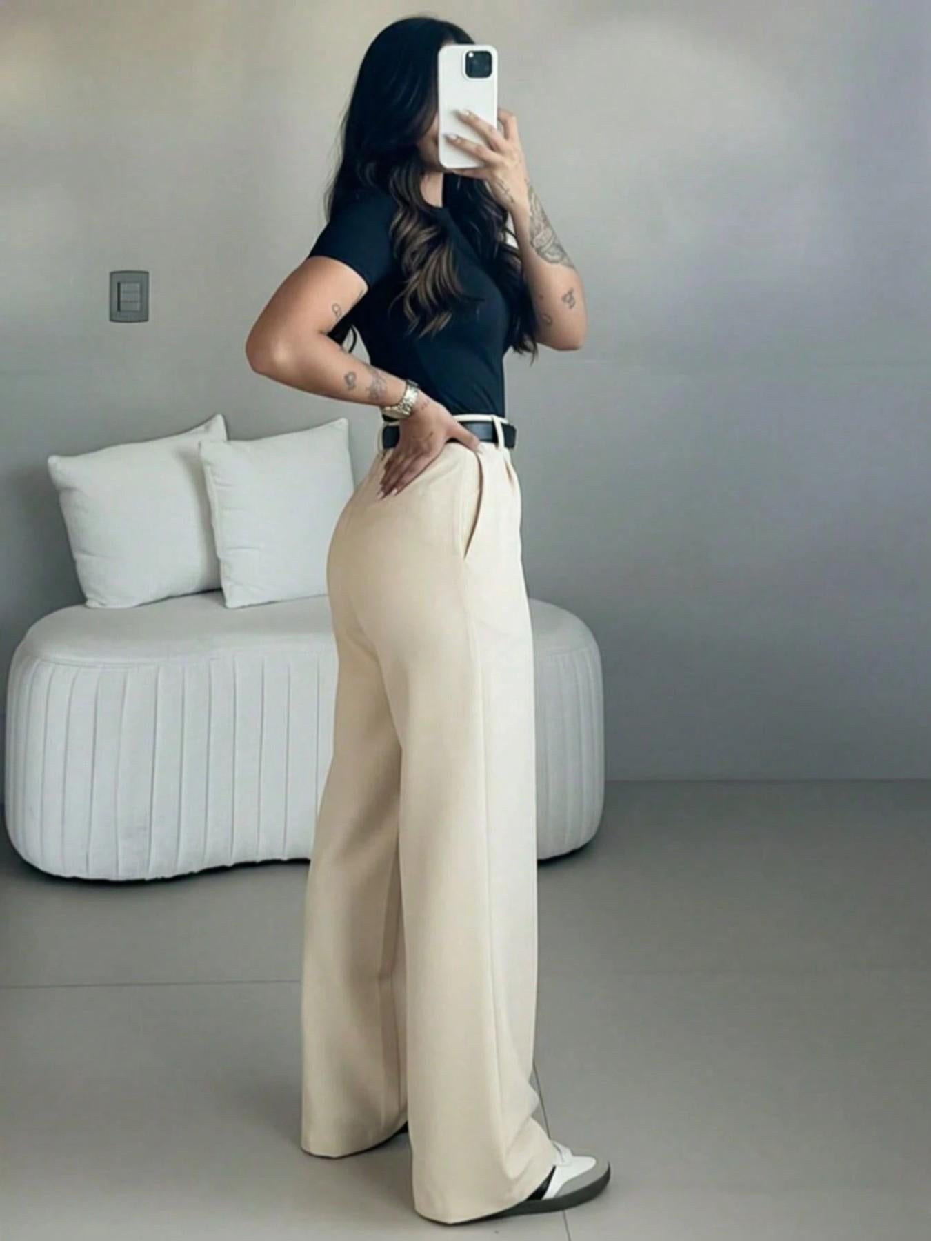Women's High-Waisted Loose Casual Business Pants