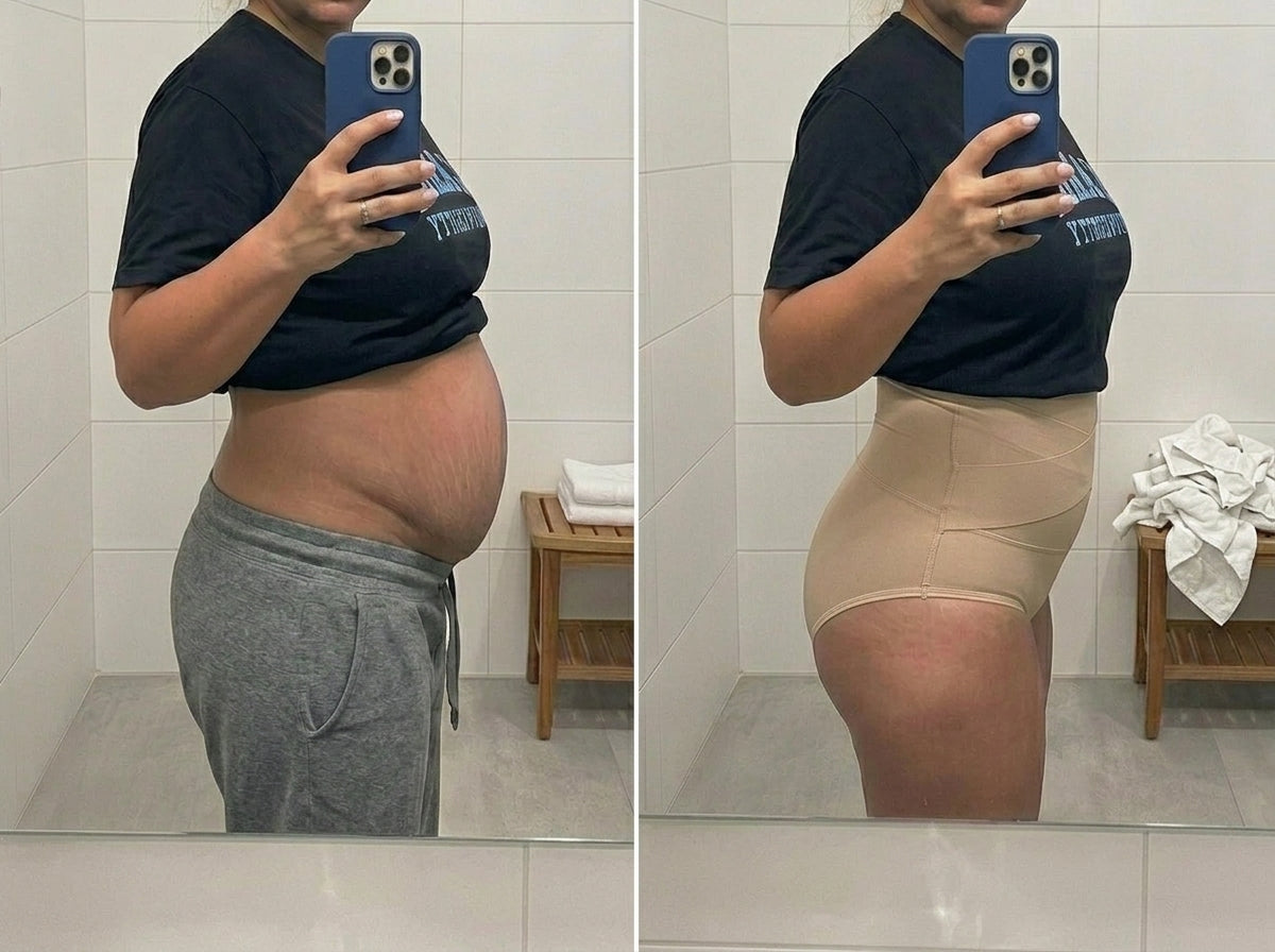 Before after postpartum belly HeyShapely
