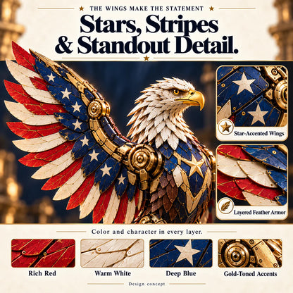 🔥last Day 49% Off🔥 -🦅 American Eagle Transforming Egg – Stars & Stripes Mechanical Figure With Bold Wing Details