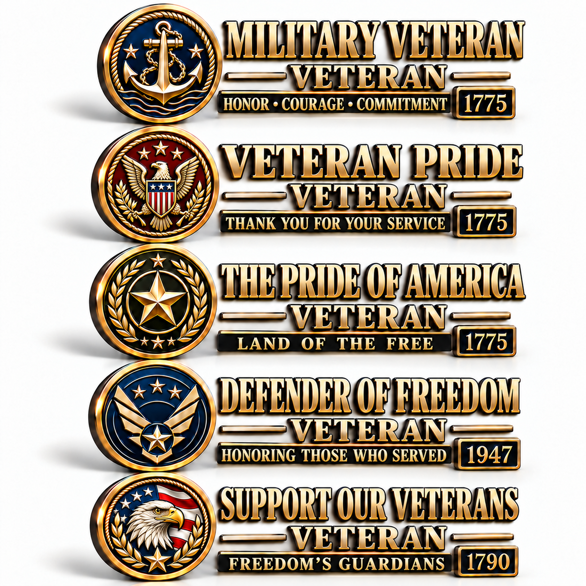 🇺🇸🎖️ Veteran Honor 3D Metal Car Emblem – A Tribute to Service & Pride
