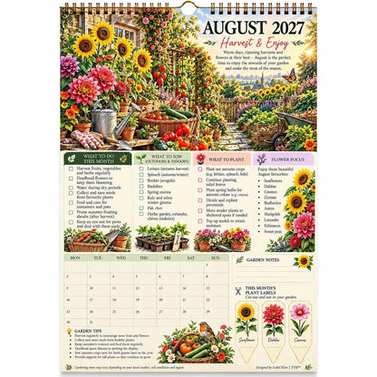 🌿2027 Four Seasons Gardening Calendar & Monthly Planner | Planting Guide, Garden Tasks & Plant Labels🌱