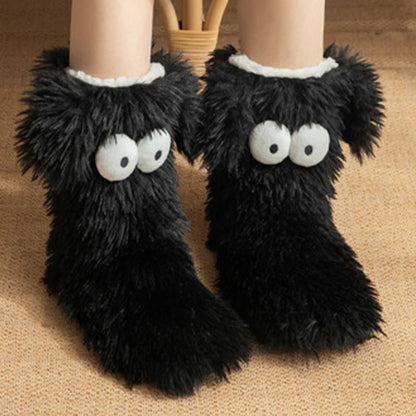 Plusock Plus Size Fluffy Monster Indoor Slipper Socks