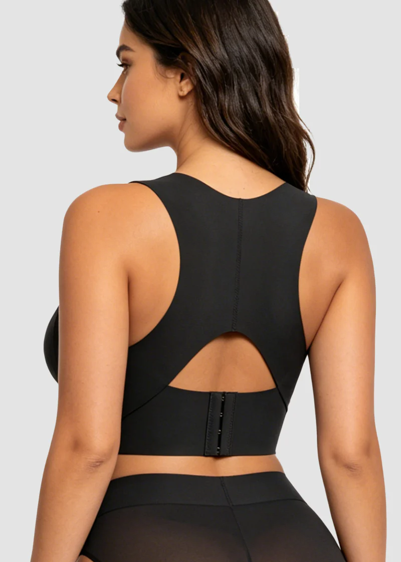 Cross Back Front Closure Wireless Posture Support Bra
