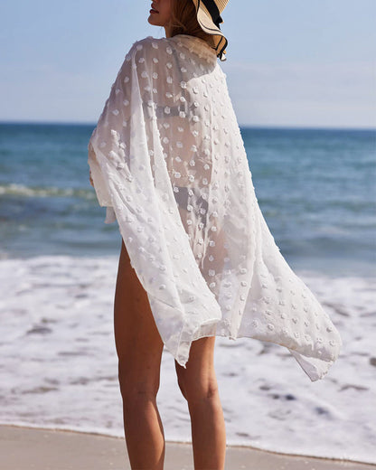 Side Tie Midi Sarong Long Sheer Cover Ups